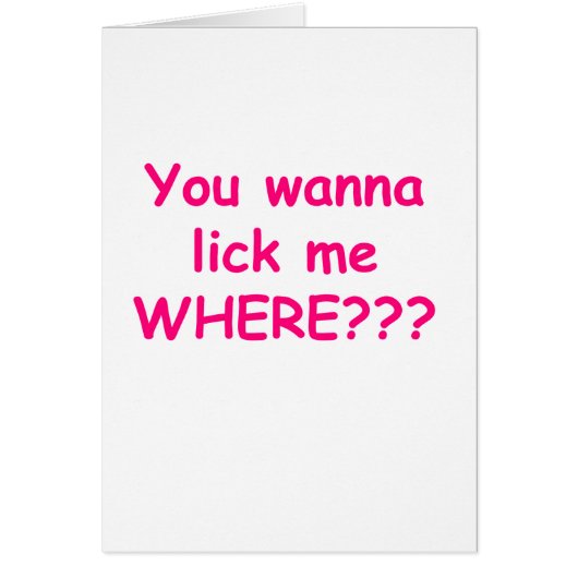 lick me where pink cards (Front)