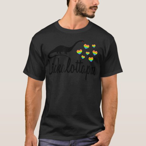 Lickalottapus Dinosaur Lesbian Love LGBT T one bib T_Shirt