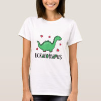 Lickalottapus Dinosaur With Hearts Funny Lesbian G