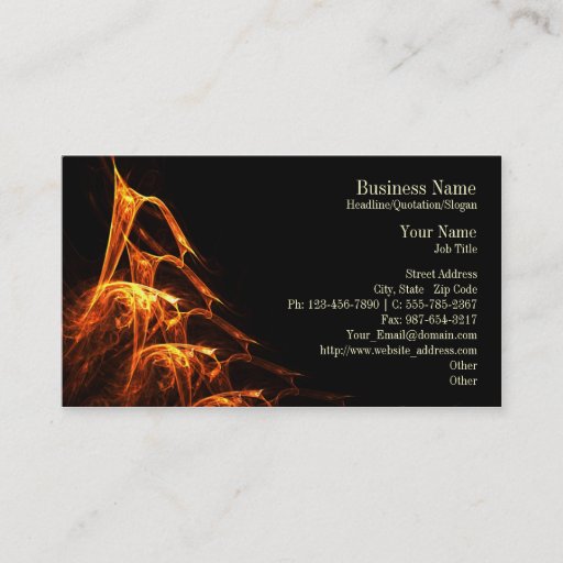 Customizable Licking Flames Company Business Card