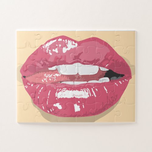 LICKING LIPS KISS JIGSAW PUZZLE