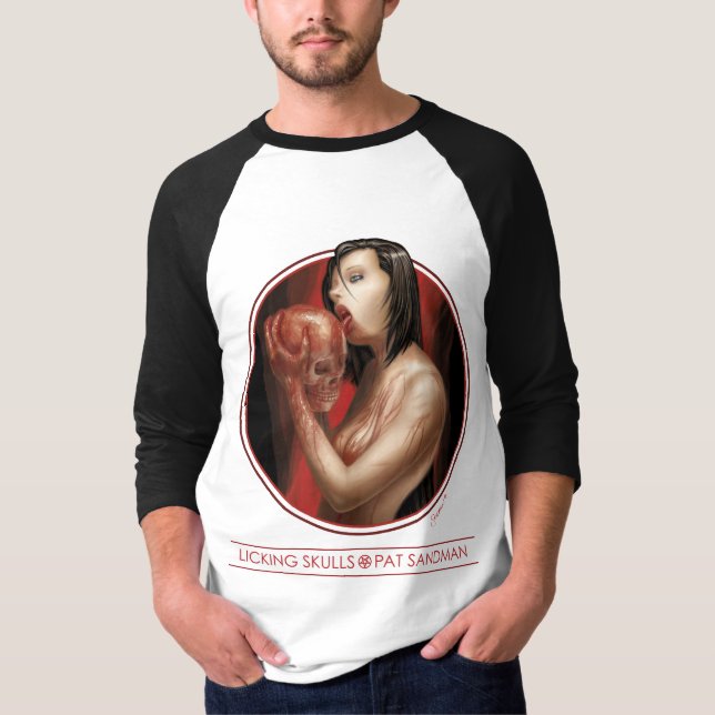 Licking Skulls 3/4 Jersey T-Shirt (Front)