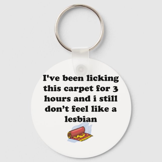 Licking the carpet keychain (Front)