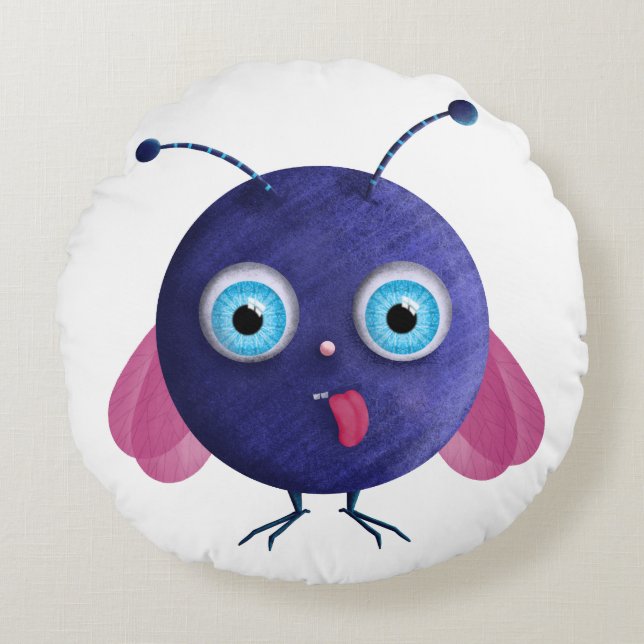 Licky monster mullidito round pillow (Front)