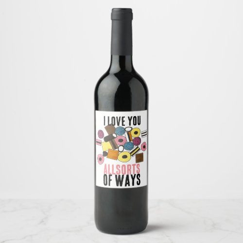 Licorice Allsorts All Sorts Liquorice Candy Sweets Wine Label