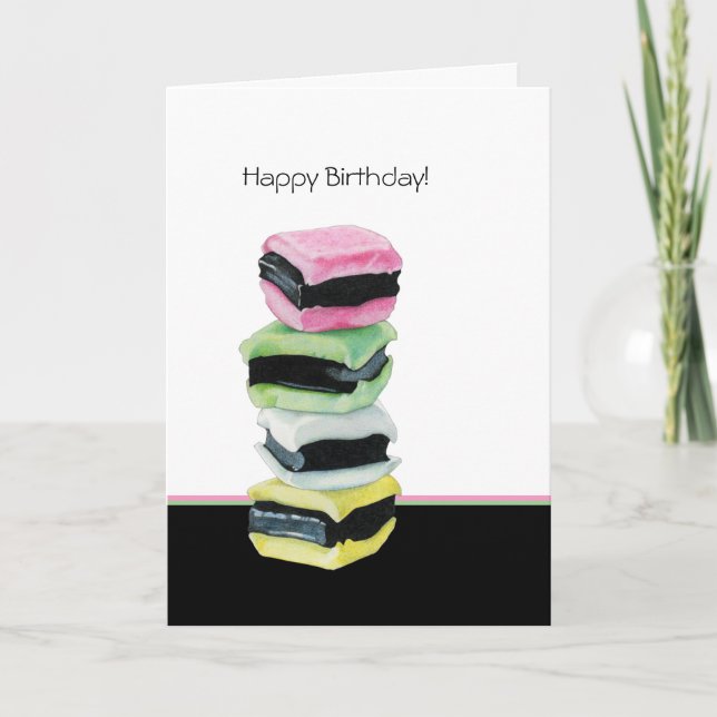 Licorice Allsorts Birthday Card (Front)