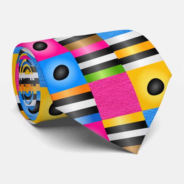 Licorice Allsorts Candy Pixels Neck Tie (Rolled)
