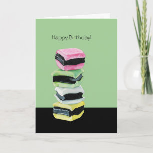 Licorice Allsorts green Birthday Card