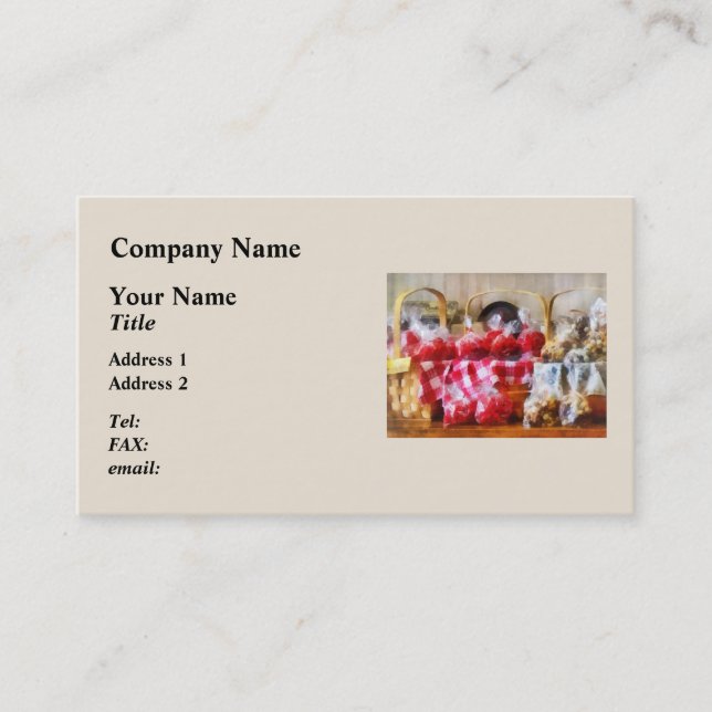 Licorice and Chocolate Covered Peanuts Business Card (Front)