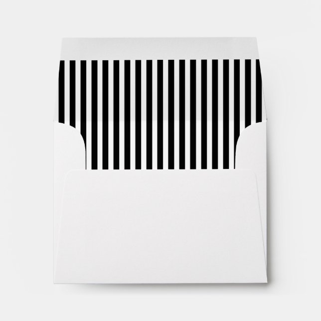 Licorice Black and White Cabana Stripes Envelope (Back (Bottom))