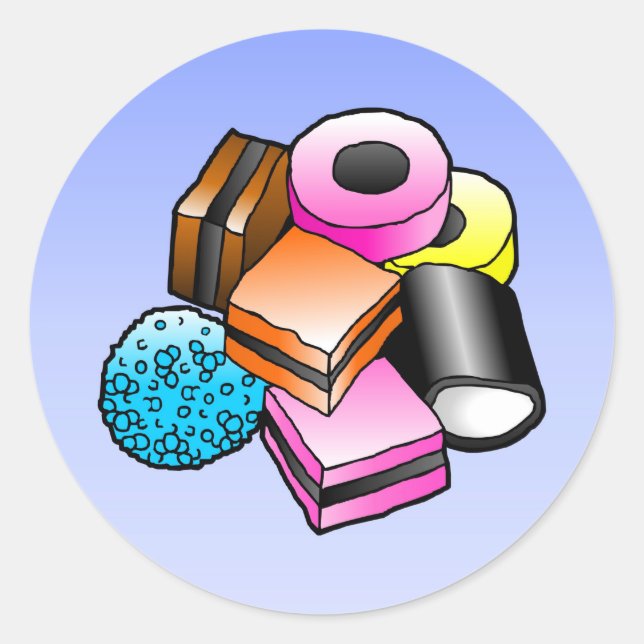 Licorice Candy Classic Round Sticker (Front)