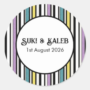 Licorice candy stripe - wedding sticker