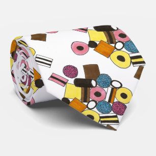 Licorice Licorice Allsorts All Sorts Candy Sweets Neck Tie