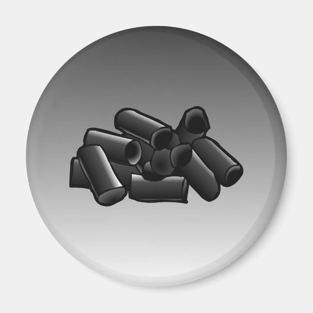 Licorice on a Circle Magnet (Front)