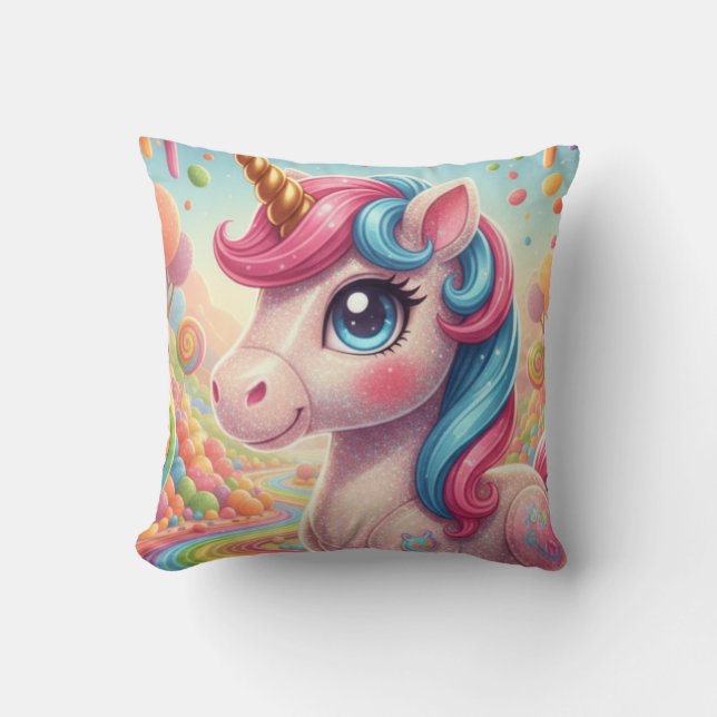 licorne 4 throw pillow (Front)