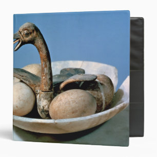 Lid of an alabaster jar decorated with a bird 3 ring binder