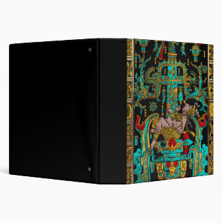 Lid of Great Tomb of Pakal - Palenque Astronaut 3 Ring Binder