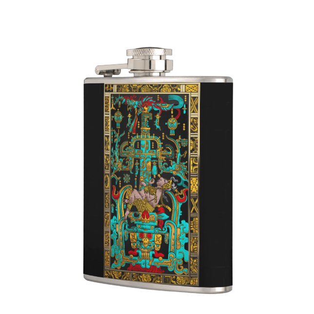 Lid of Great Tomb of Pakal - Palenque Astronaut Flask (Left)