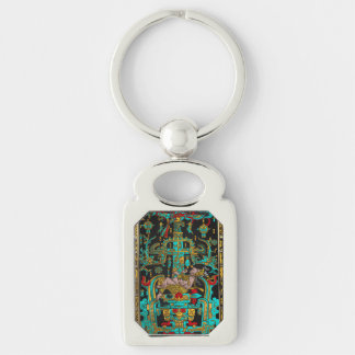 Lid of Great Tomb of Pakal - Palenque Astronaut Keychain