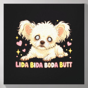 Lida Bida Boda Butt Old Dog Debra Chihuahua Design Canvas Photo Tile