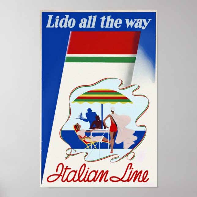 Lido All The Way ~ Italian Line Poster (Front)