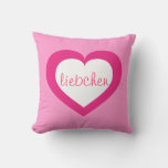 Liebchen White And Hot Pink Heart Throw Pillow at Zazzle