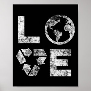 Liebe Earth Day 90s Vintage Recycled Children Or T Poster
