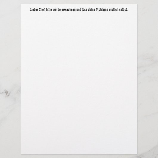 "Lieber Chef, bitte werde erwachsen..." (Front)