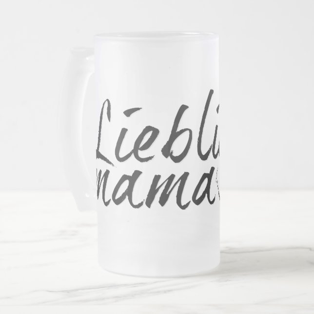 Lieblingsmama Frosted Glass Beer Mug (Front Left)