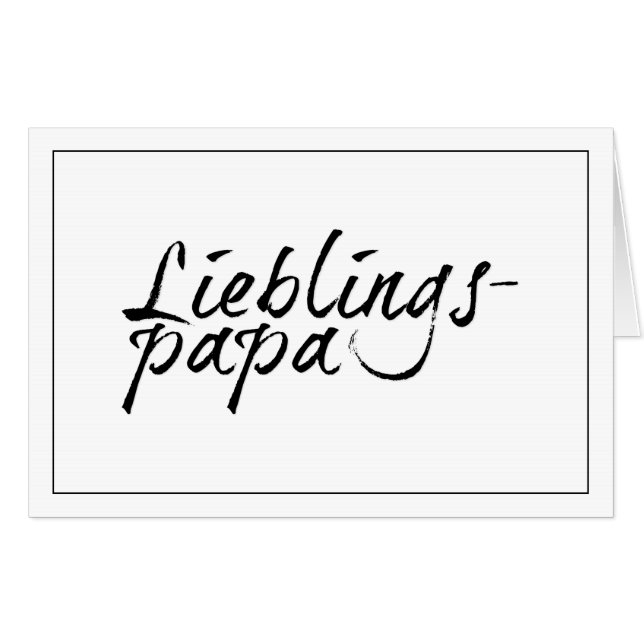 Lieblingspapa - schwarzer Schriftzug 00001 Card (Front Horizontal)