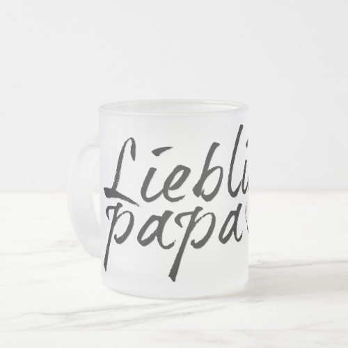 Lieblingspapa _ schwarzer Schriftzug 00001 Frosted Glass Coffee Mug