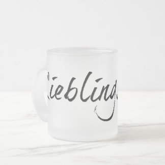 Lieblingspapa - schwarzer Schriftzug 00001 Frosted Glass Coffee Mug
