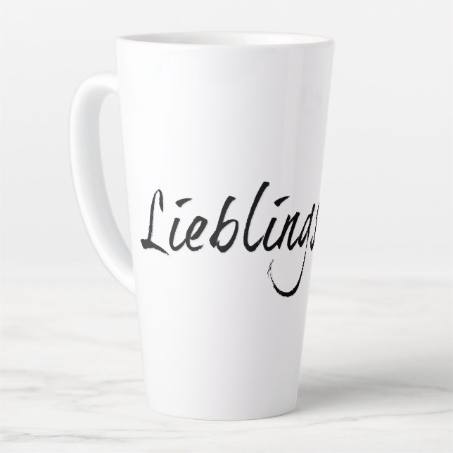 Lieblingspapa - schwarzer Schriftzug 00001 Latte Mug (Left Angle)