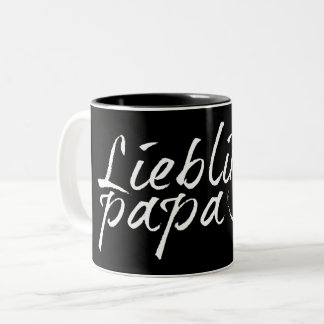 Lieblingspapa - weißer Schriftzug 00001 Two-Tone Coffee Mug