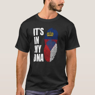 Liechtenstein And Czech Mix DNA Heritage Flag T-Shirt
