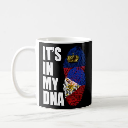 Liechtenstein And Filipino Mix DNA Heritage Flag  Coffee Mug