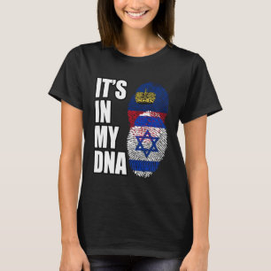 Liechtenstein And Israeli Mix DNA Heritage Flag T-Shirt