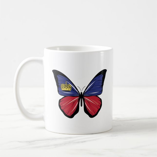 Liechtenstein Butterfly Flag  Coffee Mug (Left)