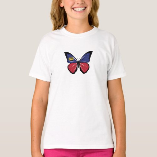 Liechtenstein Butterfly Flag  T_Shirt