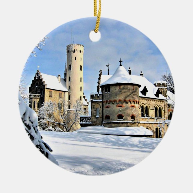 Liechtenstein Castle Ceramic Ornament (Front)