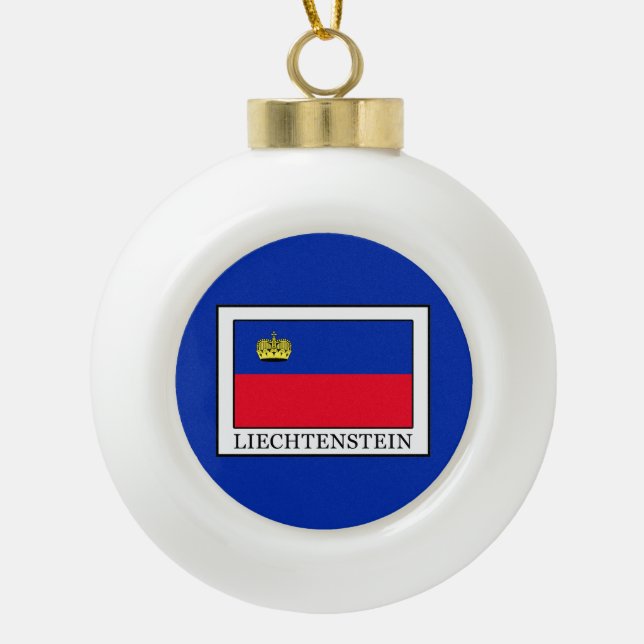 Liechtenstein Ceramic Ball Christmas Ornament (Front)
