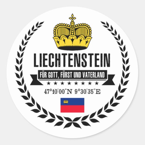 Liechtenstein Classic Round Sticker