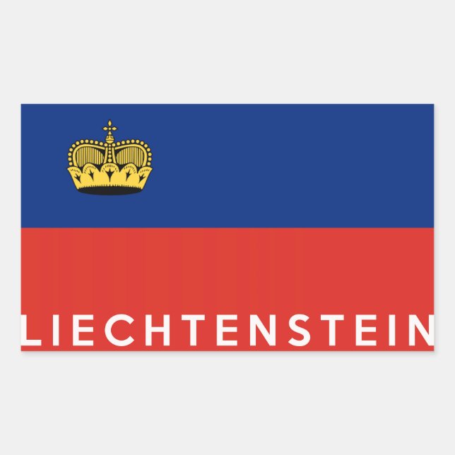 liechtenstein country flag text name rectangular sticker (Front)