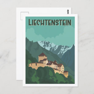 Liechtenstein Famous Travel Place Illustration Postcard