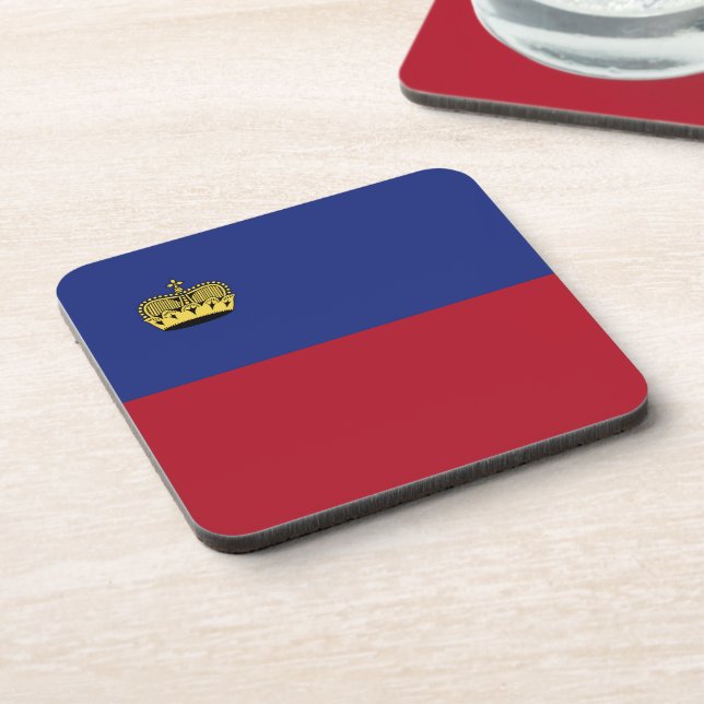 Liechtenstein flag beverage coaster (Left Side)