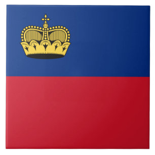 Liechtenstein Flag Ceramic Tile