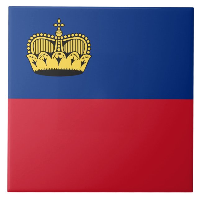 Liechtenstein Flag Ceramic Tile (Front)