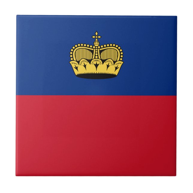 Liechtenstein Flag Ceramic Tile (Front)