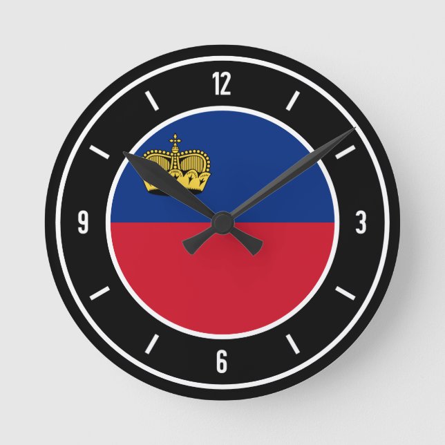 Liechtenstein Flag Elegant Round Clock (Front)