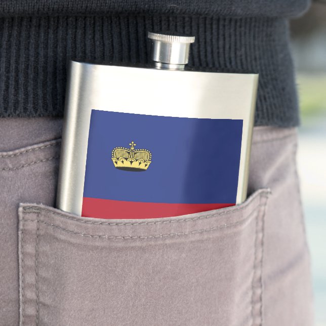 Liechtenstein flag flask (In Situ)